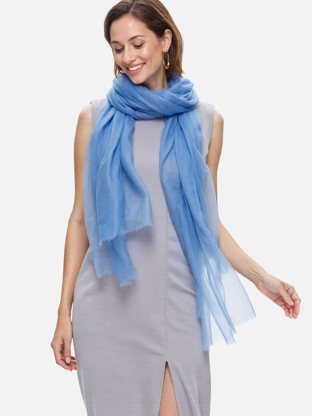 Featherlight Steel Cashmere Scarf